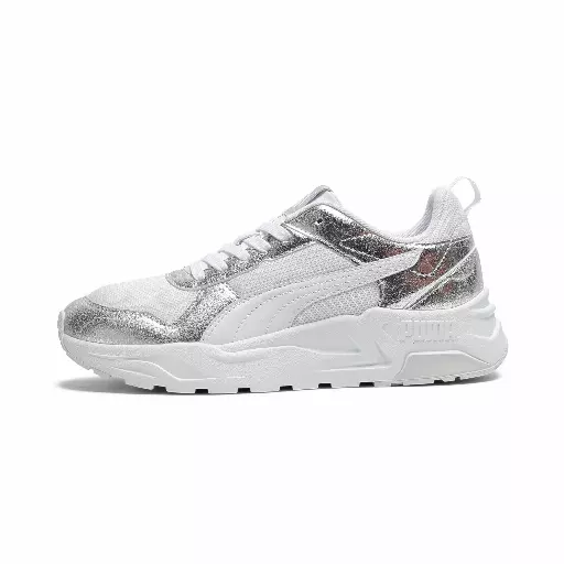 PUMA Trinity 2 Metallic Whisper sneakers voor Dames, Grijs/Wit/Zilver